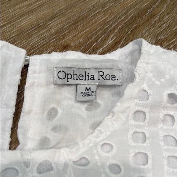 Ophelia Roe Size Medium White Sleeveless A-line Midi Dress Embroidered - Picture 2 of 12
